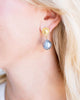 Susan Shaw - Grey Baroque Pearl Drop Earrings