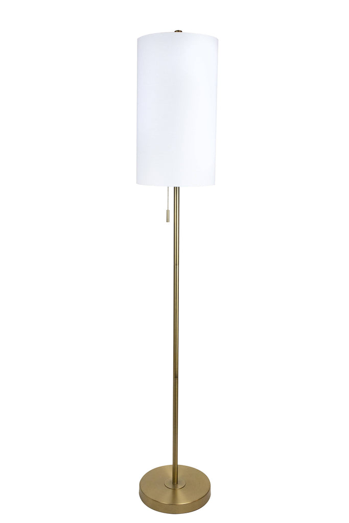 Linen Drum & Gold Metal Floor Lamp