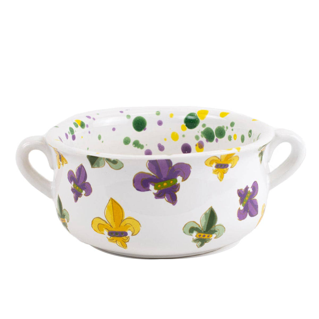 Mardi Gras Orleans Double Handle Bowl