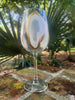 Hand Painted Stemmed Oyster Wine Glass