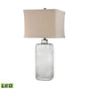 Hammered Gray Glass Table Lamp