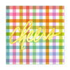 Cheers Gingham Foil Beverage Napkins