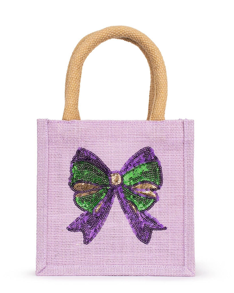 Mardi Bow Sequin Tote