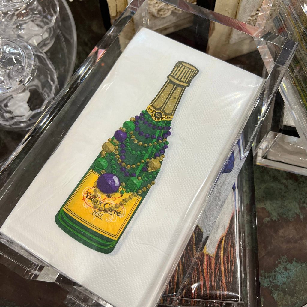 Mardi Gras Champagne Bottle Guest Napkins