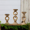 Wood Candle Holder Set