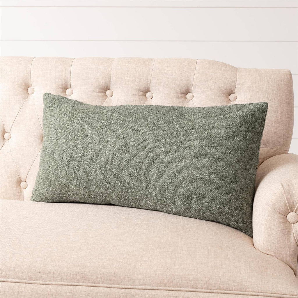Olive Boucle Lumbar Pillow