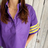 Purple & Gold Stripe Sleeve Poplin Shirt