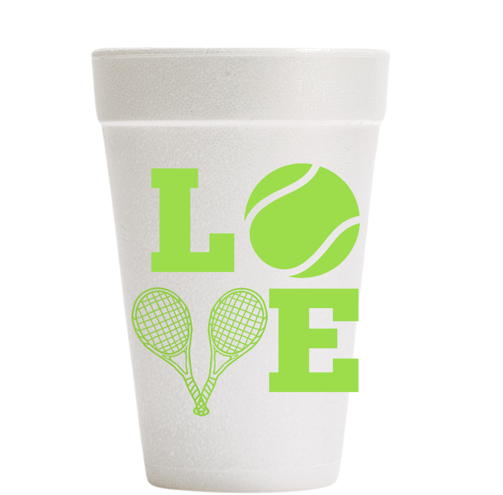 Tennis Love Foam Cups