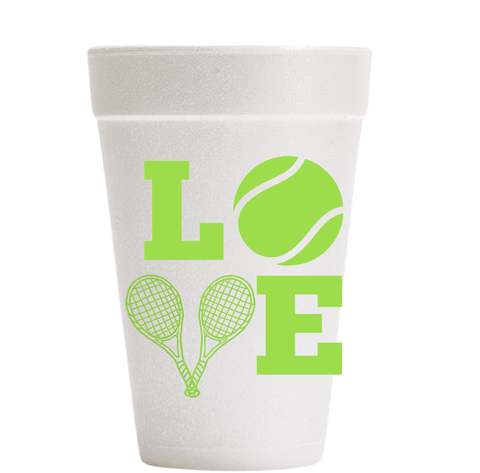 Tennis Love Foam Cups