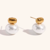 Modern Pearl Stud Earrings