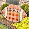 Brown Gingham Football Garden Stake