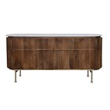 Mango Wood and Marble Console Table