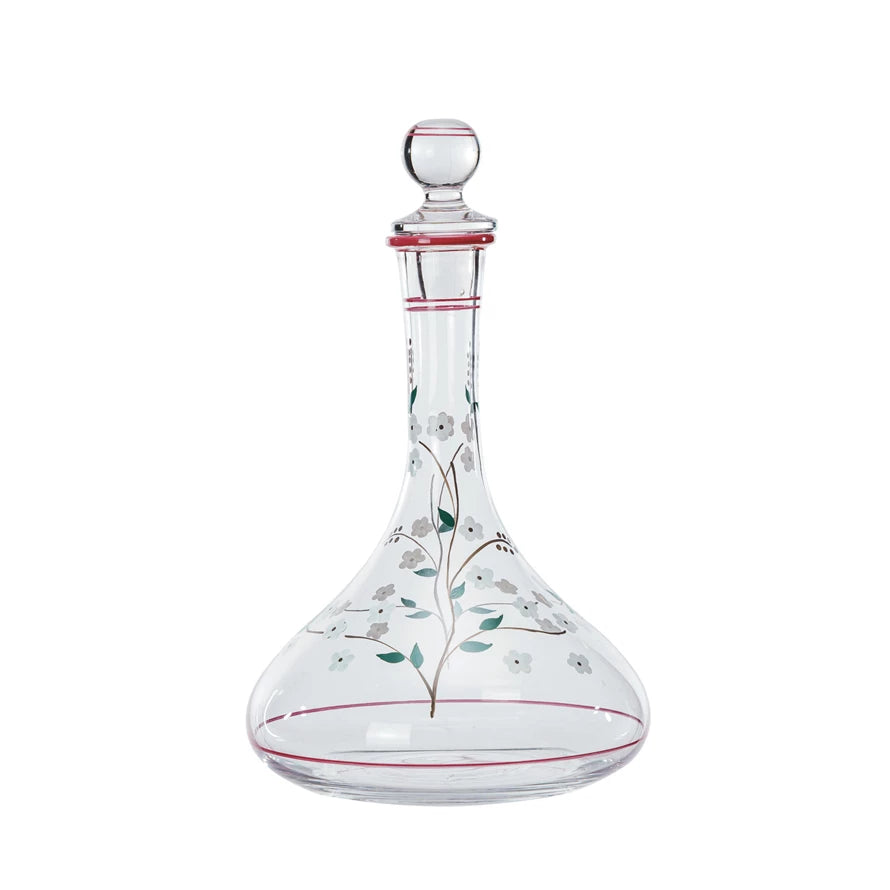 Floral Glass Decanter