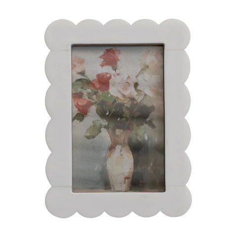 White Scalloped Frame