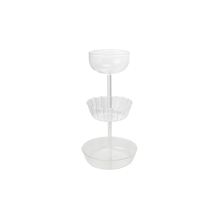Glass Three Tier Serving Tray