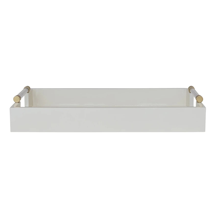 Cream & Gold  Lacquered Tray