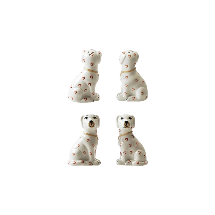 Ceramic Dog Salt and Pepper Shaker Set