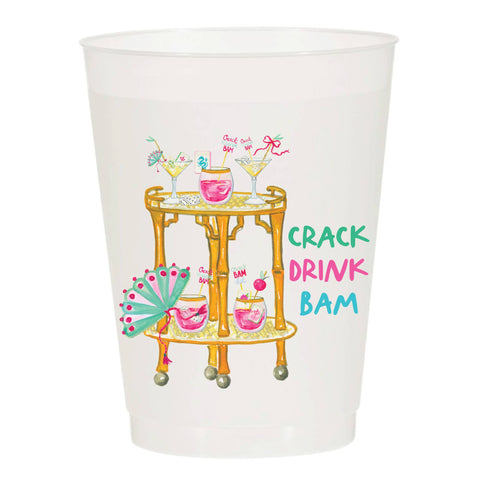 Mahjong Crack Drink Bam Frosted Cups
