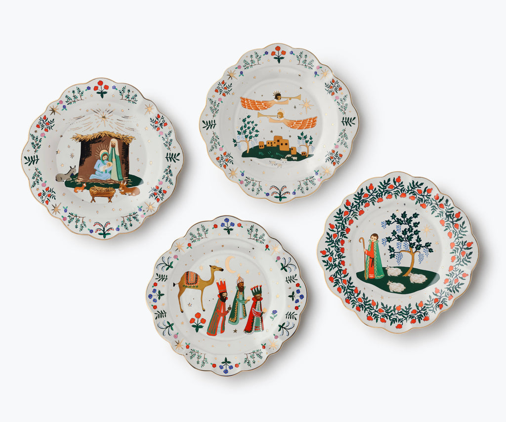 Rifle Paper Co. - Nativity Porcelain Dessert Plate Set