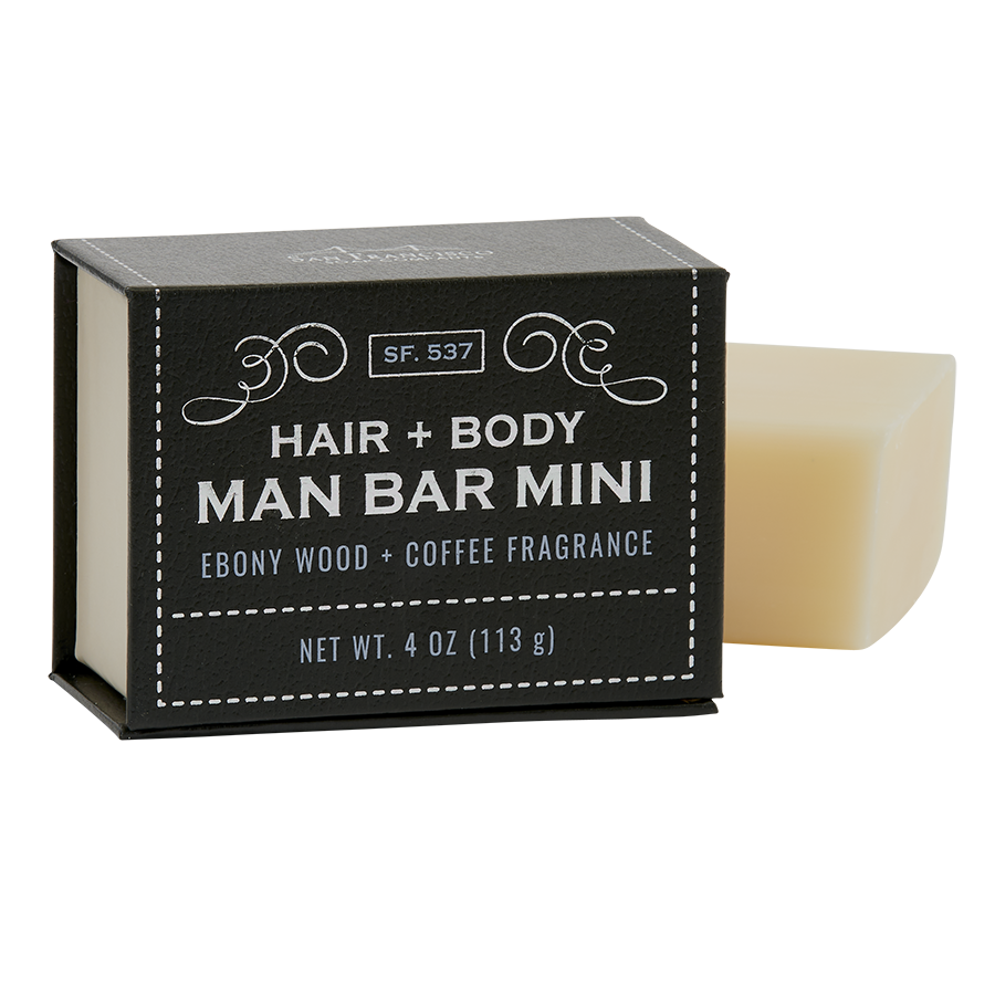 Man Bar Soap - Man Bar Mini 4oz Ebony Wood & Coffee