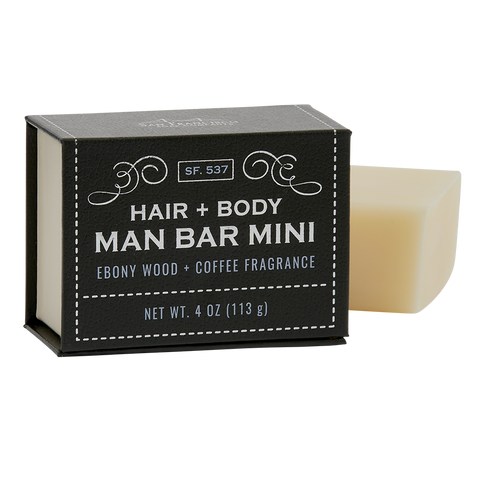 Man Bar Soap - Man Bar Mini 4oz Ebony Wood & Coffee