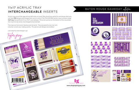 Acrylic Tray Insert Set-  11x17 Gameday