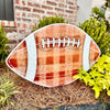 Brown Gingham Football Garden Stake