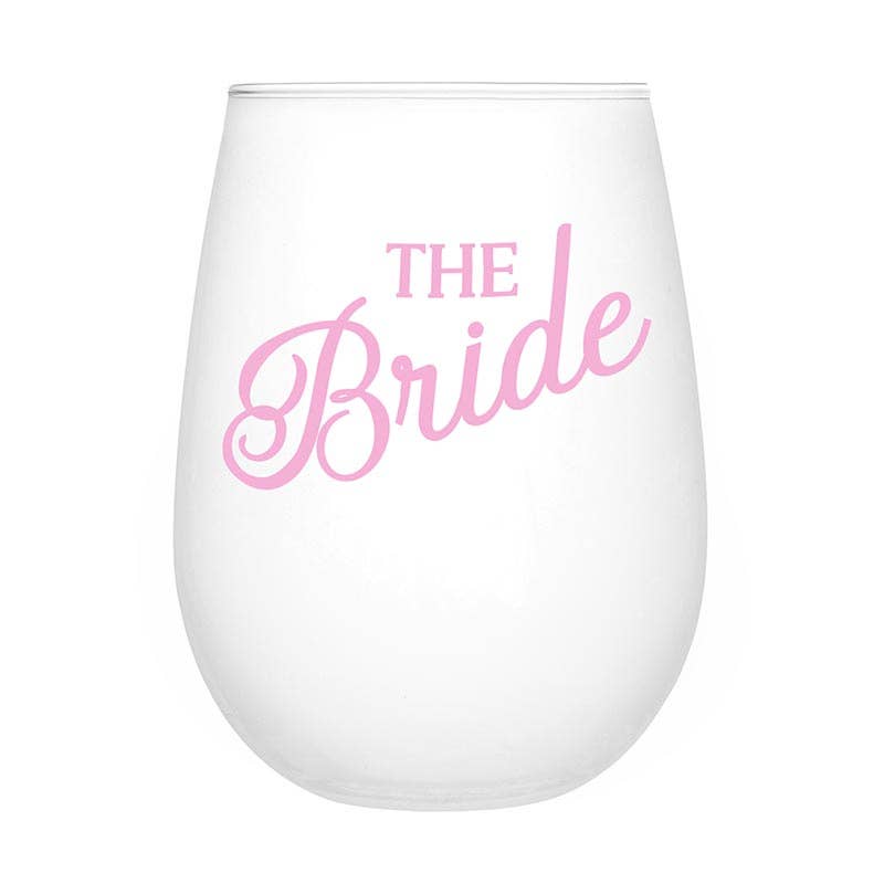 “The Bride” Stemless Wine Glass