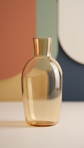 Hand-Blown Glass Carafe with Sculpted Neck