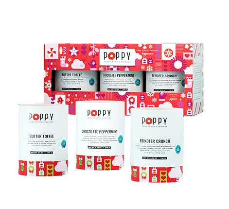 Poppy Holiday Cylinder Trio Popcorn