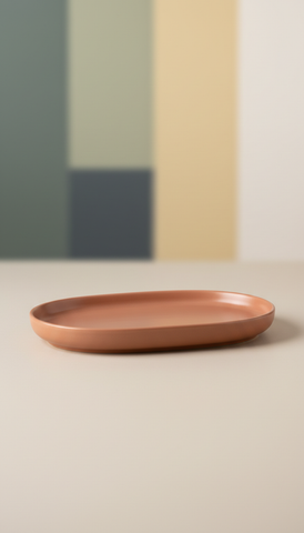 Polished Ceramic Serving Tray with Raised Edges