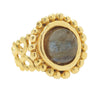 Handcast Gold and Labradorite Adjustable Ring
