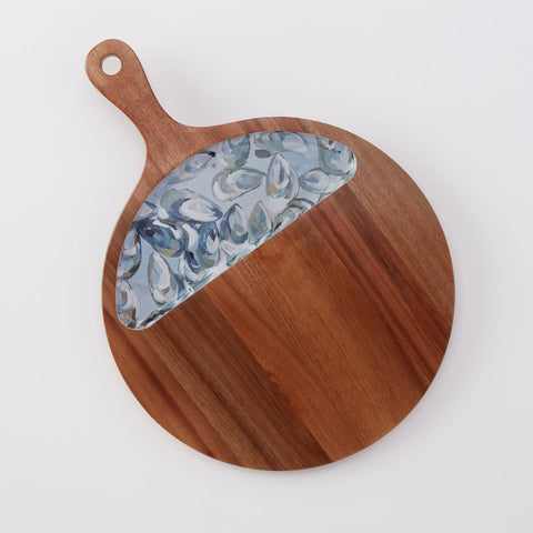 Oyster Shells Art Wooden Serving Tray