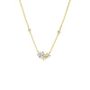 Teardrop W/ Bow Motif Pendant Necklace