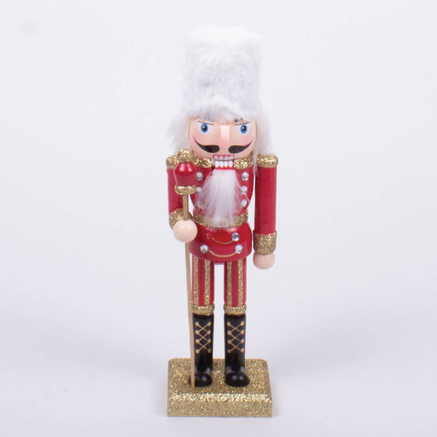 Red Hand-Painted Wood Nutcracker