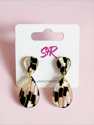 Black and White Andrea Earrings