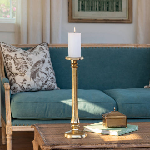 Classic Gold Cast Aluminum Candleholder, Large