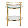 Gold Metal & Clear Glass Side Table