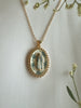 Mother Mary in Blue Roses Necklace