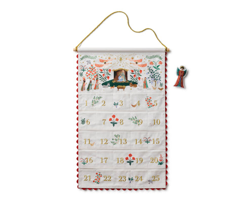 Rifle Paper Co. - Nativity Embroidered Hanging Advent Calendar