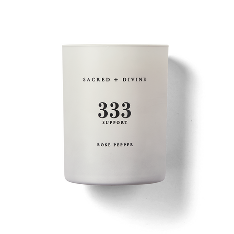 Sacred+ Divine - 333 Candle / Support / Rose Pepper