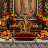 Hand-Beaded Metal Crown Table Ornament