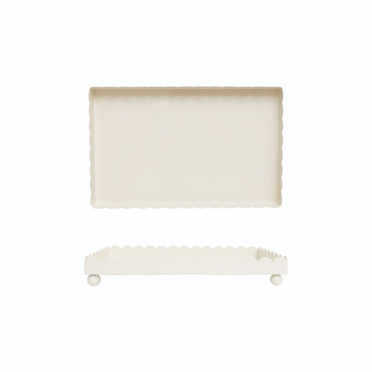 Ivory Iron Footed Tray