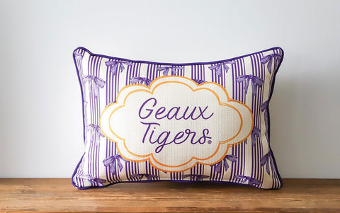 Geaux Tigers Bow Pillow