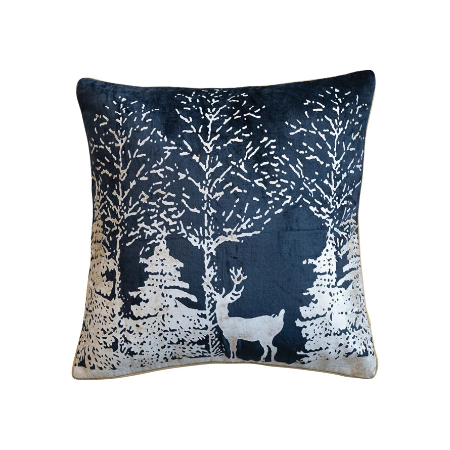 Cotton Velvet Printed Pillow