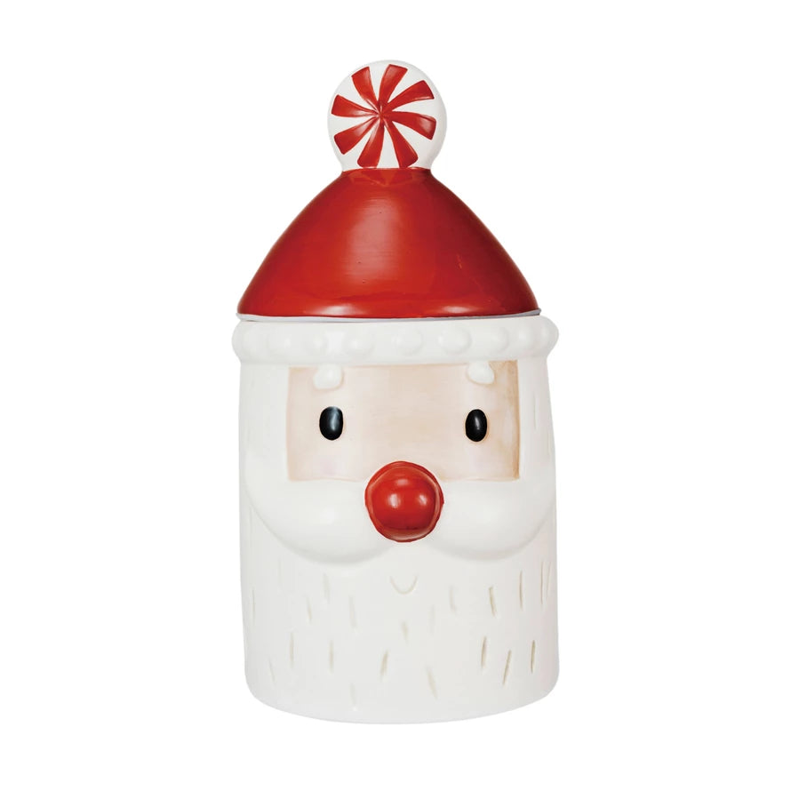 Hand Painted Ceramic Santa Cookie Jar