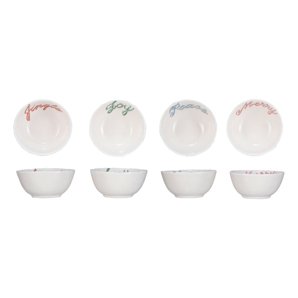 Stoneware Holiday Sayings Bowl