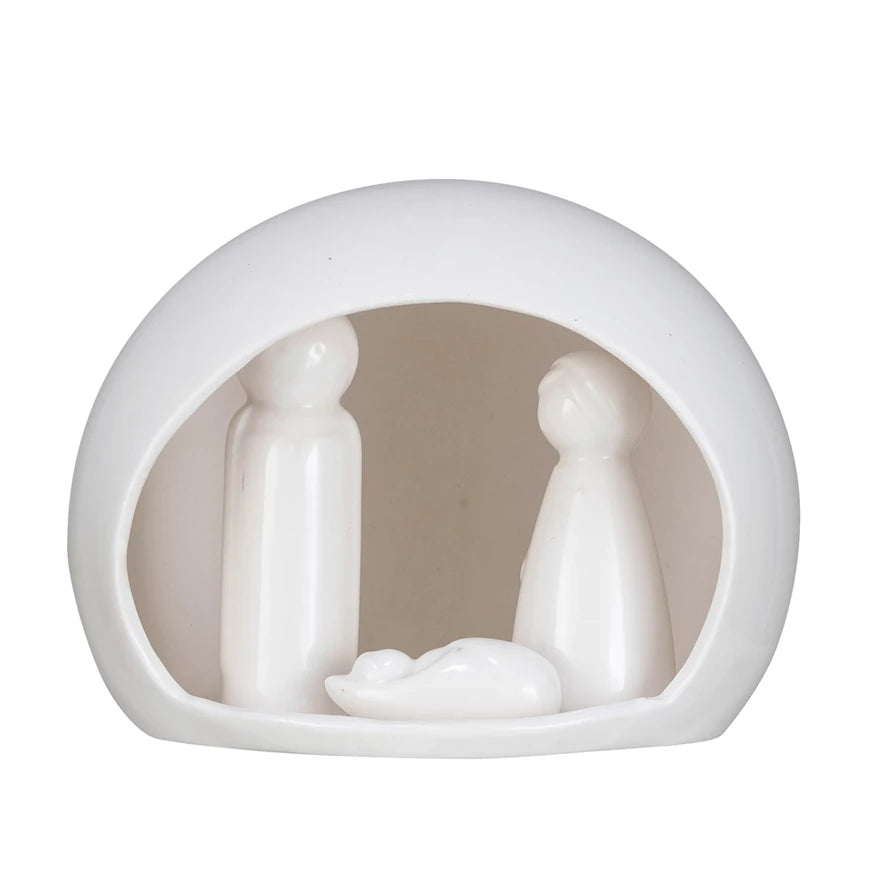 Stoneware Nativity Holy Family