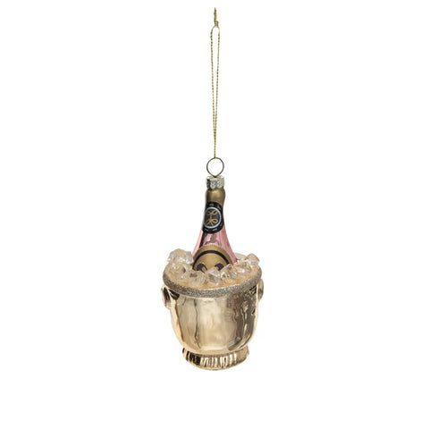 Glass Champagne Bucket Ornament