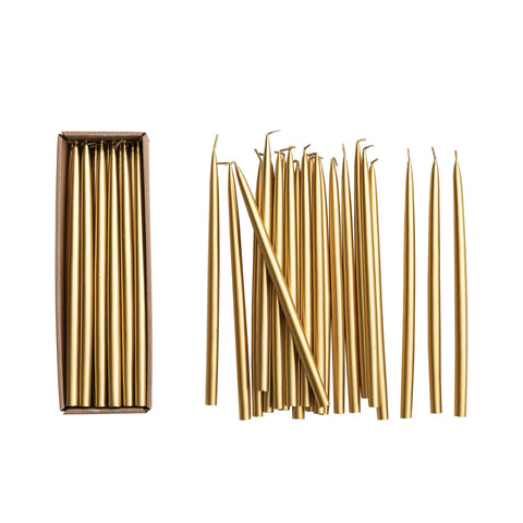 Gold Thin Taper Boxed Candles